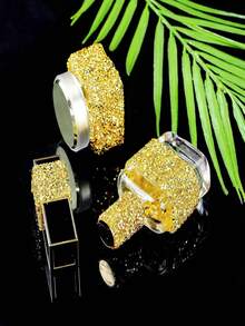 1 Roll DIY Gold Self-Adhesive Rhinestone Tape, Gold Rhinestone Strips, Diamond Crystal Rhinestone Tape Sticker, Shiny Rhinestones For Furniture, Mirrors, Frames, Crafts, Fabrics, Cars, Clothing, Bottles, Cakes, Phones, Birthday, Wedding Decor - Gold - View 6