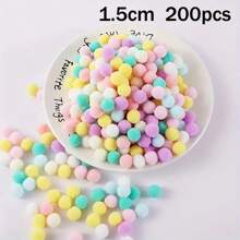 50 pièces/paquet, 1/1,5/2/2,5/3cm Pompons de couleur bonbon, haute élasticité - pour l'artisanat DIY, pompons colorés, cadeaux de fêtes, accessoires de cheveux, vêtements, rideaux, décorations de porte, art textile doux pour la décoration murale de la maison, décorations de fête