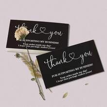 30 pezzi/50 pezzi Biglietti di ringraziamento, decorazioni per torte, confezioni regalo e biglietti di auguri, forniture per feste di compleanno e matrimonio, biglietti di apprezzamento per i clienti, adatti per negozi, rivenditori online, forniture per ufficio e negozi locali - Multicolore - Visualizzare 10