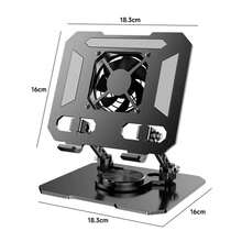 Supporto con raffreddamento Klack multifunzionale per tablet e laptop, supporto da scrivania regolabile e pieghevole - Consegna in 24/48 ore. - nero - Visualizzare 7