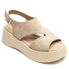 Sandales Platforme à Bride Arrière Style Croisé – Confort Et Allure Moderne - Beige - View 3