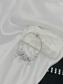 Silver Bracelet And Vivara Jewelry Silver With Pendant Bath With Varnish Gift Send Random Pendant Color - 銀色 - 查看 7