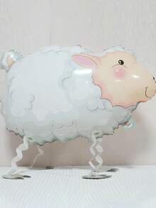 2/4 件行走动物形状铝箔气球，可爱的绵羊设计，适合生日派对，动物派对装饰