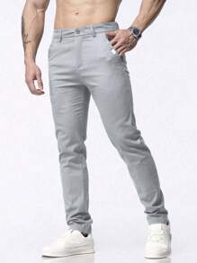 Slim Fit Smart Casual Broek Voor Heren