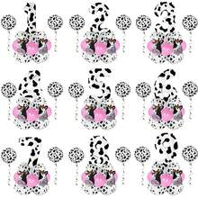 18 Pcs/Set 40-Inch Cow Print Animal Balloon Pillar, Latex Cow Print Balloons For Animal Farm/Cow Theme Birthday Party Decoration