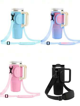 1Pc 40oz Tumbler Case, Cup Cover/Storage/Organization, Diving Material Cup Cover, Car Handle Cup Protective Cover, Diagonal Strap Adjustable Strap, Suitable For Outdoor Travel, Fitness, Daily Use. Outdoor Travel, Fitness, Daily Use.