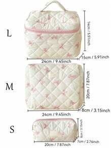 (Customized) 3pcs Quilted Cosmetic Bags Set, Personalized Name, Cute Ladies Makeup Bag, Floral Pattern Cosmetic Pouch Set, Travel Toiletry Organizer, Makeup Case, Gift For Valentine's Day, Mother's Day, Graduation, Bridal Party,Multi-Functional,Ornamental,Letter,Solid Color,Exquisite,Stylish,Vintage,Modern,Colorful,Leisure,Basics,Casual,Soft,Unique,Customized,Personalized,Custom,Ideal Gifts For Her,Girlfriend,Her,Grandparents,Family,Boyfriend,Friends,Multi-Functional,Ornamental,Letter,Solid Color,Exquisite,Stylish,Vintage,Modern,Colorful,Leisure,Basics,Casual,Soft,Unique,Customized,Personalized,Custom,Ideal Gifts For Her,Girlfriend,Her,Boyfriend,Friends,Looks Of Party,Beauty & Health,Customized Makeup Bags