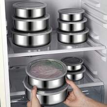 5pcs Set Of Food Storage Containers With Lids, Suitable For Vegetables, Fruits, Kitchen Supplies - Multicolor - View 8