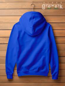 Plain Sweatshirt With No Print And Hood  2042 - 寶藍色 - 查看 2