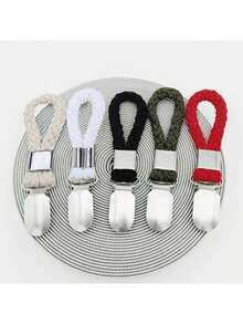 رف منشفة متعدد الاستخدامات مُنسوج، مشابك منشفة حلقية، مشابك معدنية لتخزين الحمام/المطبخ