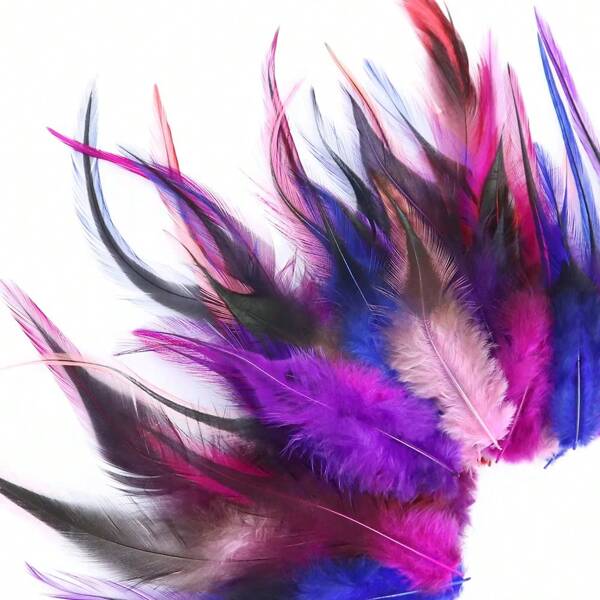 50 pièces de plumes de queue de coq teintes de 4 à 6 pouces, plumes de faisan de haute qualité pour vêtements DIY, robes, accessoires, décoration de mariage à domicile, bijoux, artisanat de plumes de poulet