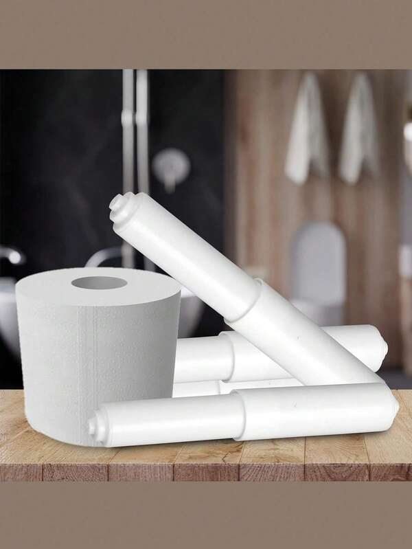 1 pièce Support de rouleau de papier toilette de rechange en plastique avec ressort rétractable. Support pour rouleau de papier hygiénique
