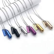 Polychrome Cylinder Urn Necklace For Ashes For Women Men Cremation Jewelry Keepsake Memorial Human Pet Ashes Pendant With Forever In My Heart - Cylinder - View 4