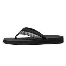 Plus Size Lightweight EVA Flip Flops, Casual Non-Slip Slippers/Beach Thong Sandals, Solid Color, EVA Footbed, Suitable For Indoor/Outdoor, Beach, Shower, Spring/Summer, Men - Black - View 1