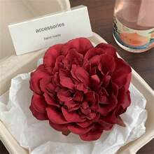 1 Stück exquisiter Blumen Seitenklemm Foto Requisit Haarclip, romantischer ästhetischer Stil Haaraccessoire für Mädchen, Pfingstrosen & Kamelien Design Haarklammer Haarspangen