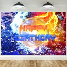 Banner temático de fiesta de cine Hedgehog Cumpleaños Banner azul Hedgehog Feliz cumpleaños Telón de fondo Decoraciones de cumpleaños de Hedgehog Fondo para fotografía Decoración de fiesta de cumpleaños infantil