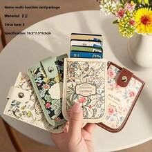 1 PU Leather Wallet And Card Holder With Wallet, ID Photo Frame And Multiple Slots, Men's And Women's Fashionable Casual Wallet, Ultra-Thin Soft Storage Bag, Business Short Fashion Simple Wallet, Large Capacity Printing Design, Portable, Floral Pattern Retro Style, Slot Coin Wallet, New Women's Small Bag, Suitable For Holiday Gifts, Birthday Gifts, Mother's Day, Easter, Halloween, Christmas, Teacher's Day And Other Gifts - Multicolor - View 3