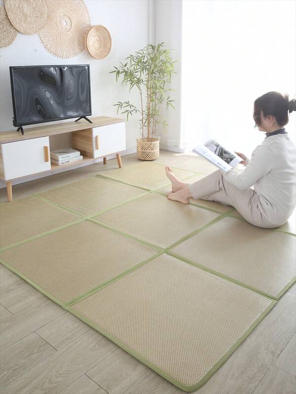 Portable Woven Rattan Cooling Mat, Summer Breathable Bedding Storage, Foldable Cooling Mat To Wrap Up Summer In Your Pocket