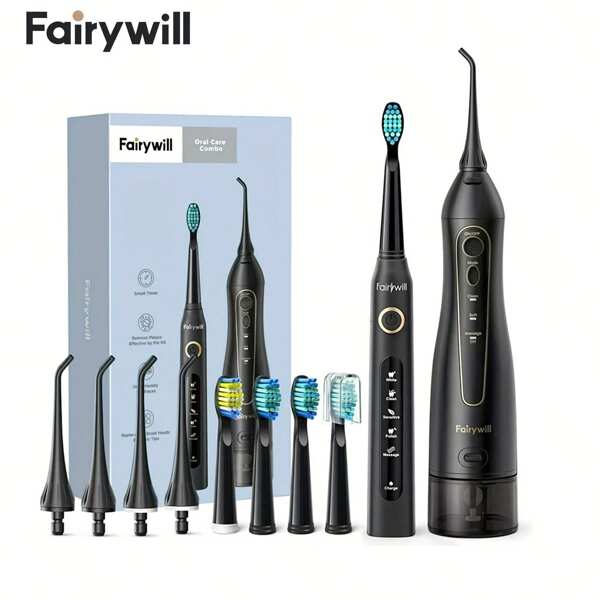 Fairywill Water Flosser And Electric Toothbrush Combo For Braces Bridges Care