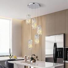 YQYYFC Chrome Pendant Lighting Modern Pendant Light, Mini Crystal Chandeliers,Adjustable Pendant Light Fixture For Kitchen Island Dinning Room Bedroom (3 Pack) - Chrome - 查看 8