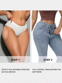 2 pezzi Cuscinetti in silicone riutilizzabili e invisibili per il seno da donna, utilizzati per migliorare fisicamente i glutei su entrambi i lati e modellare il corpo, supportare le anche e i glutei con patch che mostrano l'ingrandimento, adatti a signore di vari tipi di corporatura