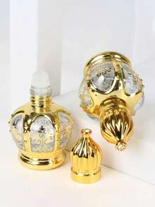 1 szt. Luksusowa złota szklana butelka z kulką - miniaturowa butelka na olejki eteryczne z pokrywką do podróży i próbek, bezzapachowa, do aromaterapii, relaksujący kosmetyk do pielęgnacji skóry, balsam podróżny