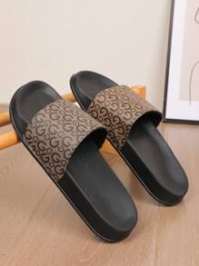 HISQIM Men's Casual Slippers, Simple And Fashionable Men's Sandals, Home Slippers, Beach Sandals, Indoor Slippers, Bathroom Sandals, Comfortable, Thick Sole, Easy To Clean