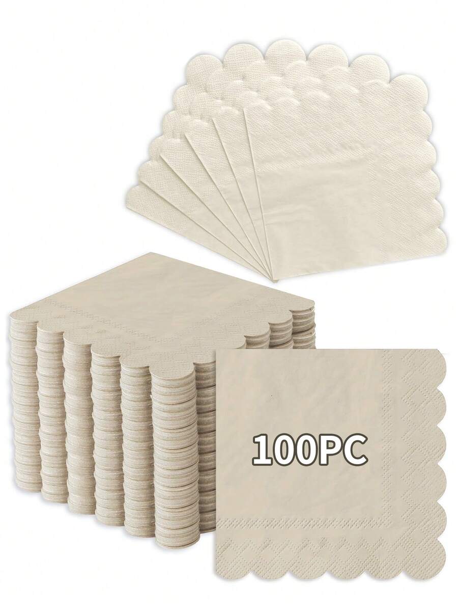 25/50/100 件鸡尾酒餐巾，绿色鼠尾草餐巾，2 层扇形边缘一次性甜点餐巾 - 适用于家庭、厨房、派对装饰、生日、下午茶、户外活动、晚宴、婚礼、生日派对、新娘周年纪念日、招待会活动 - 彩色 - 查看 1