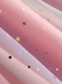 2pcs/Set Girls' Summer Spaghetti Strap Mesh Tulle Dress, Ditsy Floral, 4-7 Years Old