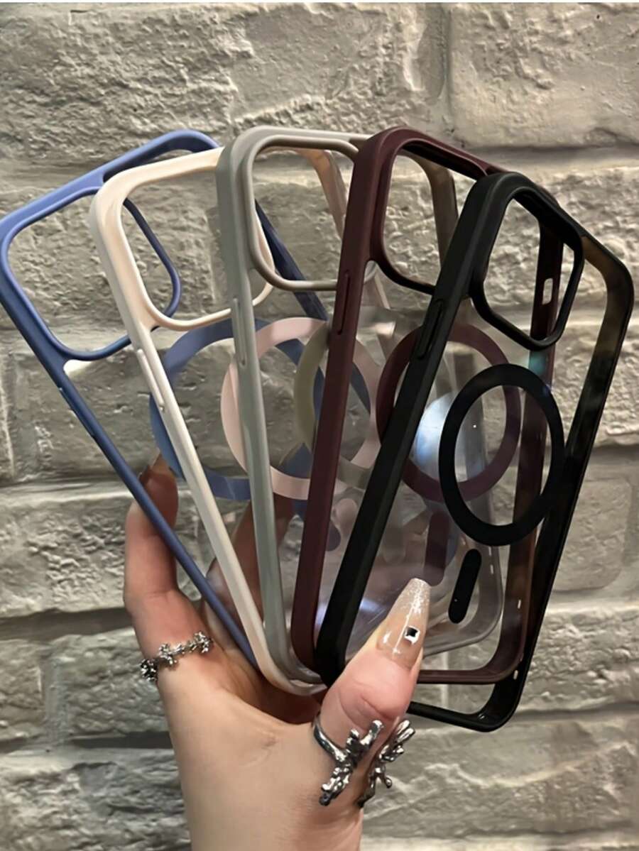 1 Piece Macaron Color Magnetic Phone Case With A Sense Of Luxury, Suitable For IPhone Series Phone Cases, Does Not Yellow