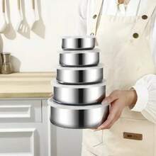 5pcs Set Of Food Storage Containers With Lids, Suitable For Vegetables, Fruits, Kitchen Supplies - Multicolor - View 9