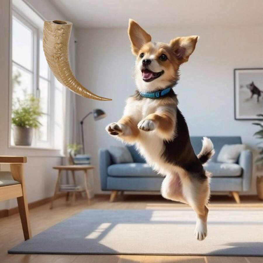 Geschenk für Katzen-/Hundeliebhaber und Katzen-/Hundemamas, Lieblingsspielzeug für Welpen, neue Pflanzenfaser-Hörner, interaktiv, abriebfest und bissresistent, Simulationsfutter mit Leckagestiften, Hörner, Geschenk für Katzen-/Hundeliebhaber und Katzen-/Hundemamas, Lieblingstiere