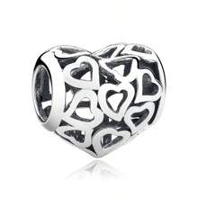 1Pc Valentine's Day Gift Love Series Love Bow Eternal Love Beads Charm For Snake Bracelet Necklace Key Chain Silver Pendant Beads Diy Jewelry Making Anniversary Christmas Gifts To Girl Lovers