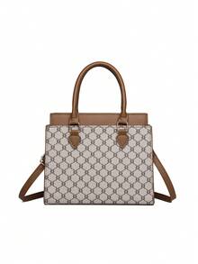 High-Quality Fashion Casual Versatile Commuter Handbag, Large Capacity Shoulder Bag, Great Gift For Mom - Grey - View 4