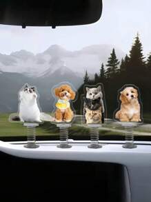 1 szt. spersonalizowana akrylowa dekoracja samochodowa dla zwierząt, wyjątkowa, spersonalizowana, kreatywna dekoracja wiosenna, akrylowa figurka z kiwającą głową, uroczy prezent DIY ze zdjęciem dla chłopaka/dziewczyny, męża/żony, taty/mamy, prezent dla zwierzaka, prezent świąteczny, prezent noworoczny, walentynki, urodziny, rocznica, dzień ojca, dzień matki, prezent dla pary, wyjątkowy prezent dla niej/niego, nadruk graficzny