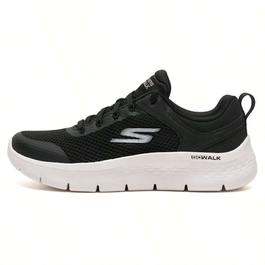 Skechers 女士 Go Walk Flex 跑步鞋,轻便缓震健身训练鞋,124817-BKW - 黑色/白色 - 查看 1