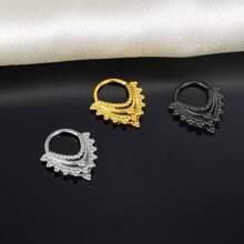 1 pieza Anillo de septum vintage y fresco de acero inoxidable 316L, joya de piercing para aro de nariz, arete de oreja y cartílago