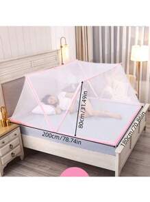 1 Pieza Red mosquitera de cama portátil y plegable, diseño plegable, apta para camas de 1,6*1,9m/1,8*2m