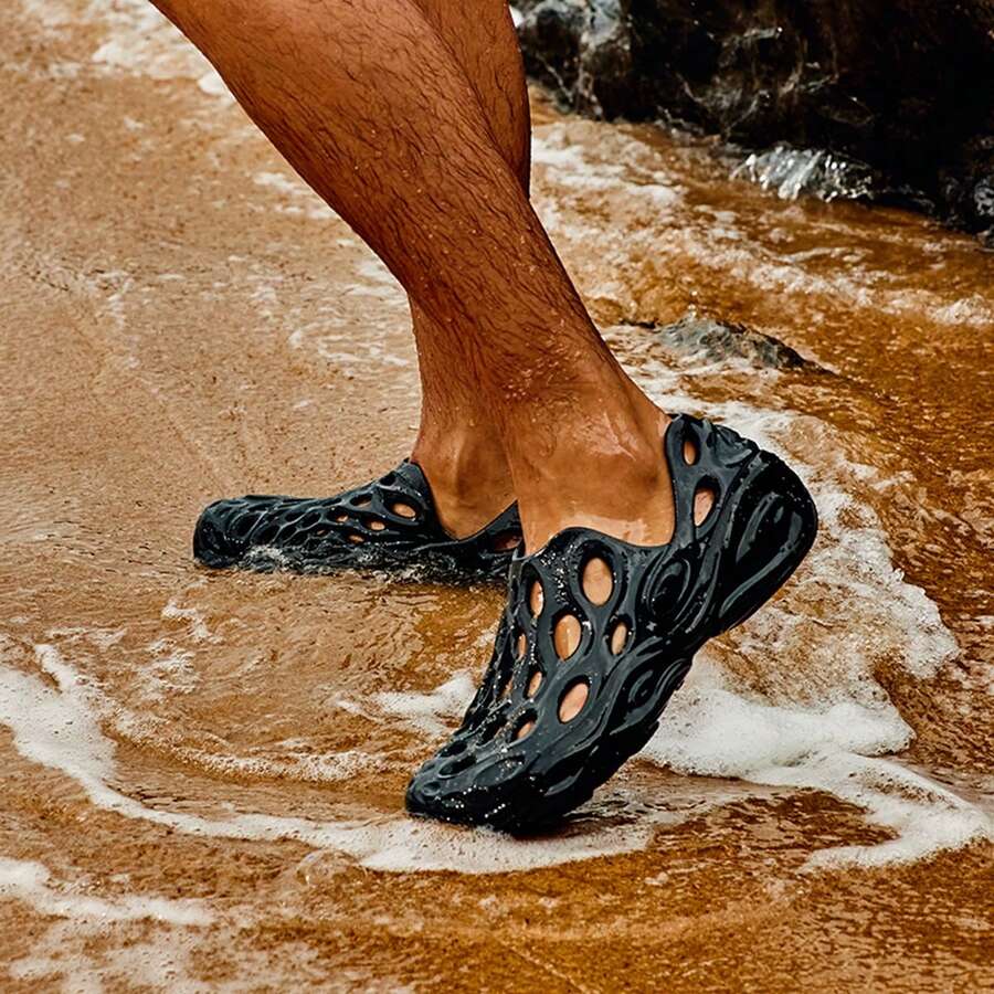 Merrell Moab 3 Ventilator 厚底一脚蹬鞋,男女款休闲沙滩凉鞋,春夏新款情侣款 - 暗黑 - 查看 1