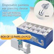 24PCS Disposable Ear Piercing Gun With Built-In Steel Stainless Stud Earrings-Safety Self Ear Piercing Kit