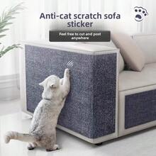 1PC 30x100cm Cat Scratch Proof Sofa Protector Sticker Roll | Self-Adhesive Cuttable Furniture Protection Tape For Leather Fabric Repair | Durable Anti-Scratch Wall Guard | Cat Scratching Post Alternative | DIY Pet Furniture Protector - Dark Grey - View 5