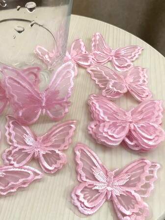 10/20pcs Embroidery Butterfly Sew On Patch Badge Wedding Bridal Dress Embroidered Applique Sewing Craft DIY