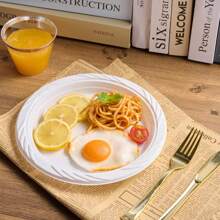 20pcs White Circular Plastic Tray, Disposable Set For Wedding Dresses And Weddings, Special Tray For Wedding Parties - Thick Used For Wedding Parties, Restaurants, Gatherings, Birthday Parties, Picnics, Camping, And Daily Use - Multiple Sizes