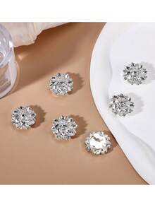 5/3/1pc Set Rhinestone Button Decoration, Removable Crystal Cuff Links Suitable For Women/Men Suit Sleeves (Buttons Included) - Multicolor - View 5