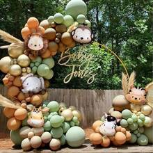 127 pezzi Set di ghirlande di palloncini verdi avocado, palloncini in lamina con animali della giungla per decorazioni di feste di compleanno a tema "Wild One", decorazioni per feste estive, baby shower, addio al nubilato, feste in casa, Natale