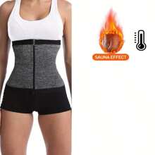 Adjustable Zipper Waist Shaping Belt Breathable Sweat-Absorbent Fabric Suitable For Fitness, Yoga, Running And Daily Wear High Waist Design Secure Zipper Closure
