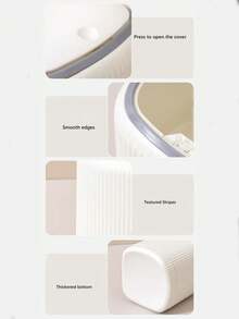 1pc 25 New Mini Desktop Trash Can, Press Open Lid Compact Clean Trash Can For Home And Office, Suitable For Kitchen, Bathroom, Bedroom, Living Room And Countertop Storage - Cosmetics, Office Supplies Decoration And Storage Bathroom Decor Fall Decor Back To School - Multicolor - View 10