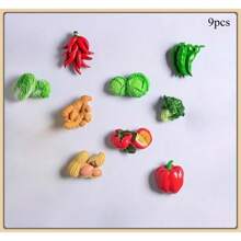 1pc/3pcs/4pcs/5pcs/5pcs-1/6pcs/6pcs-1/7pcs/8pcs/9pcs/10pcs/10pcs-Style 1/10pcs-2/11pcs New Cartoon Fruit & Vegetable Design Magnetic Resin Refrigerator Stickers, Nature Style Magnetic Refrigerator Stickers, Cute Decorative Piece, Office Desk Decor, Personalized Accessory For Fridge, Whiteboard, Storage Cabinet, Dishwasher, Kitchen Decor, Home Decor, Valentine's Day Gift, Gift For Friends & Family