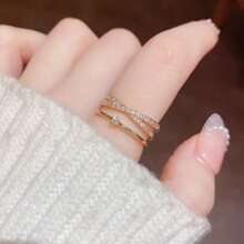 1pc Fashion Minimalist Niche Design Personal High-End Luxurious Elegant Criss-Cross Ring, Suitable For Daily Wear