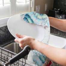 2/4 件套沿海航海厨房毛巾 - 超柔软超细纤维洗碗布，吸水珊瑚和海星海滨茶巾，适用于农舍厨房浴室装饰，卡通编织毛巾，40x60cm - 夏季礼物